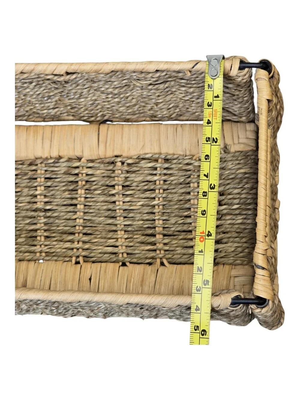 Natural Small Woven Seagrass Storage Baskets With Handles - Set of 3
